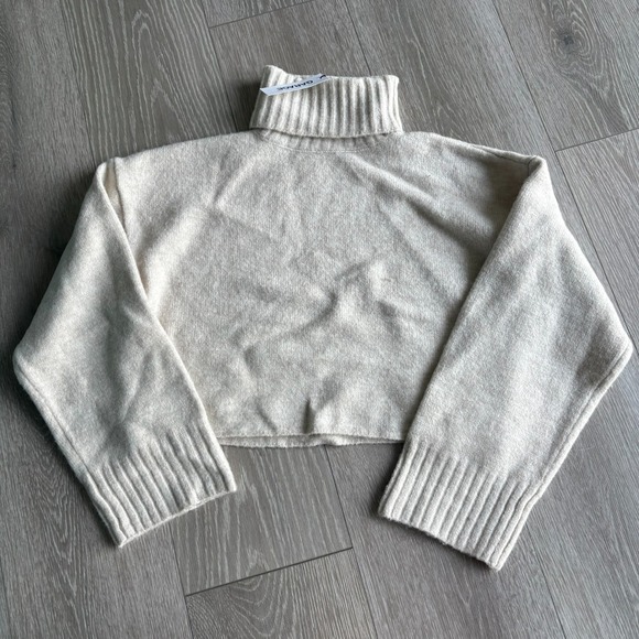 Garage Sweaters - NWT Garage Womens Rainy Day Melange Spongy Cropped Turtleneck‎ Sweater Size XXS